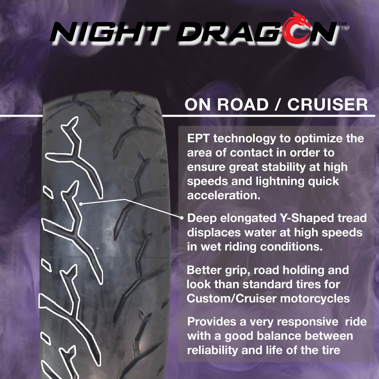 Pirelli Night Dragon GT 150/80B16 M/C 77H REINFTL Cruiser Motorcycle Rear Tire - Superior Traction & Handling for High-Performance Cruisers w/ Keychain