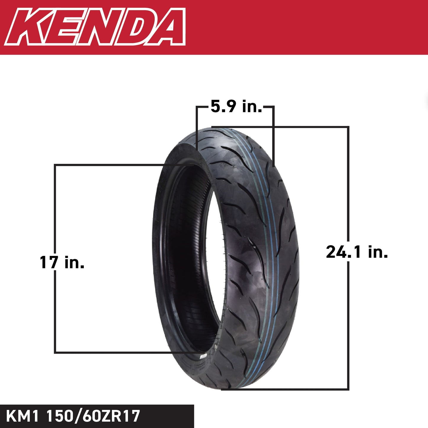 Kenda KM1 Sport Touring Radial Rear Tires - 150/60R17 66H TL 145Q2069