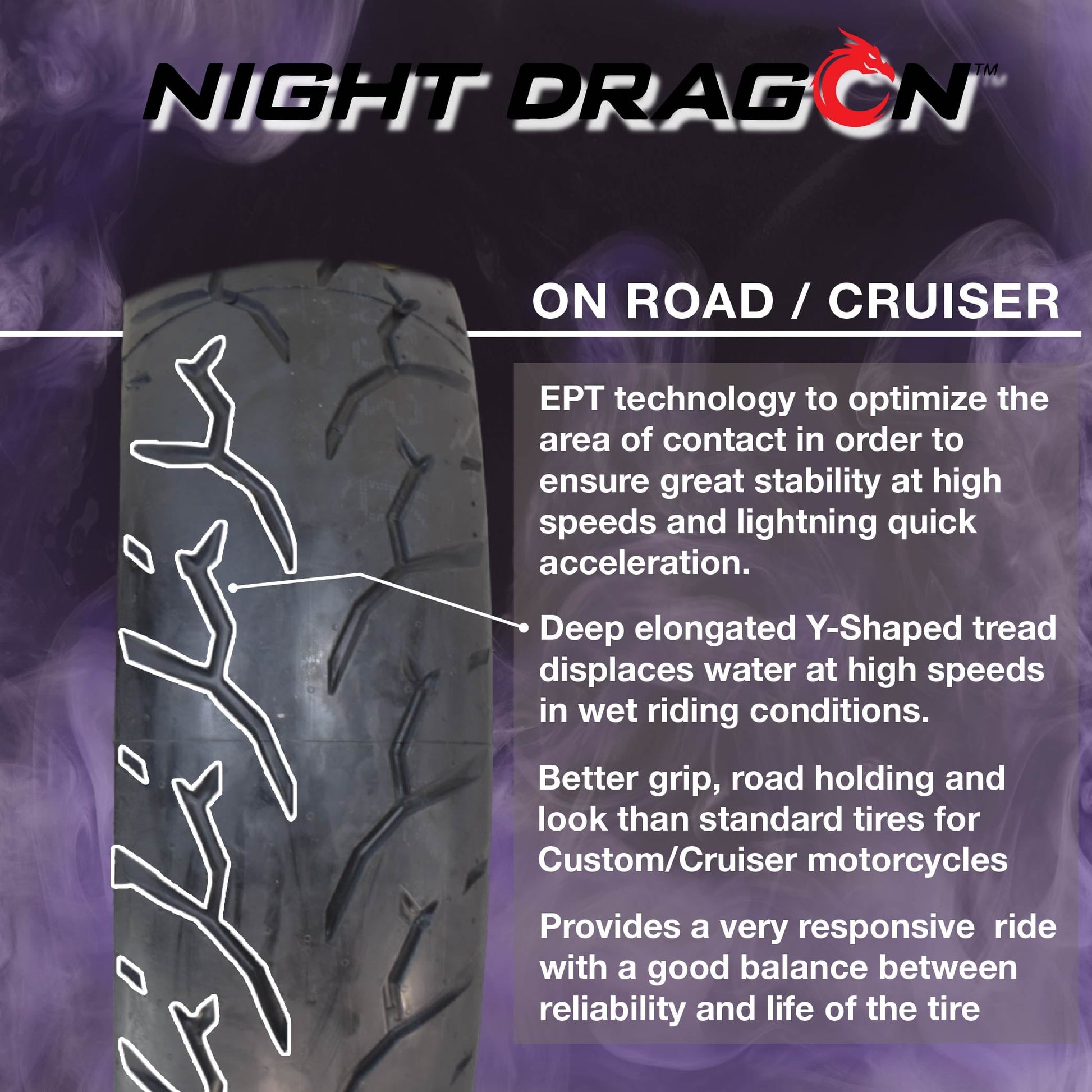 Pirelli Night Dragon GT 150/80B16 M/C 77H REINFTL Cruiser Motorcycle Rear Tire - Superior Traction & Handling for High-Performance Cruisers w/ Keychain