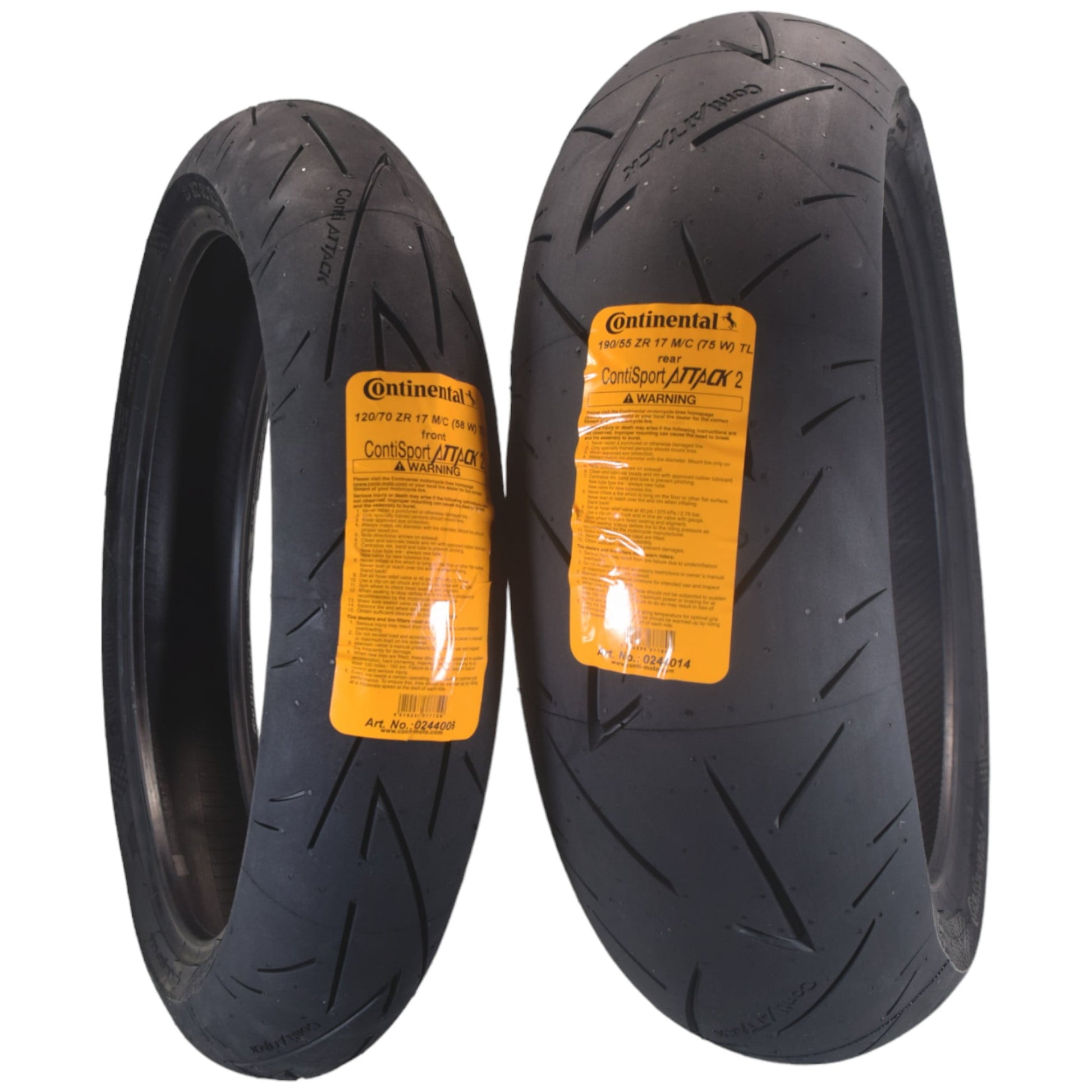 Continental ContiSportAttack 2 120/70ZR17 Front & 190/55ZR17 Rear Sports Motorcycle Tires - High-Performance Grip, Enhanced Stability, and Quick Warm-Up 120/70-17, 190/55-17