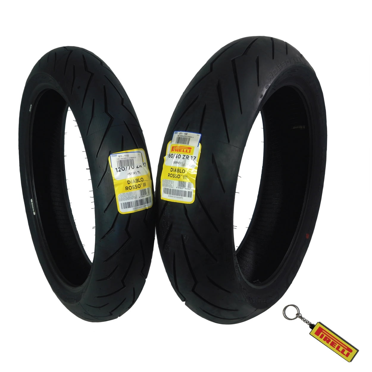 Pirelli Diablo Rosso III 120/70ZR17 160/60ZR17 Front & Rear Motorcycle Tire Set 120/70-17 160/60-17