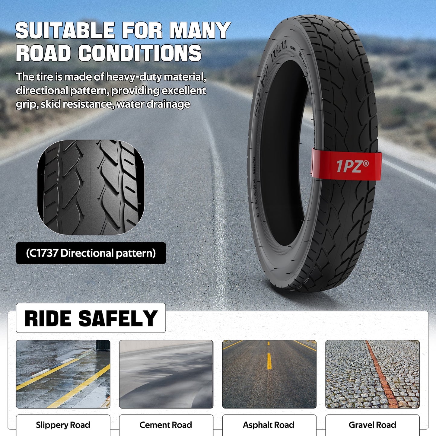 1PZ ER5-T02 12 1/2 x 2 1/4 Tire & Inner Tube set (12.5 x 2.25) for Currie eZIPs IZIPs GTs Schwinn Mongoose